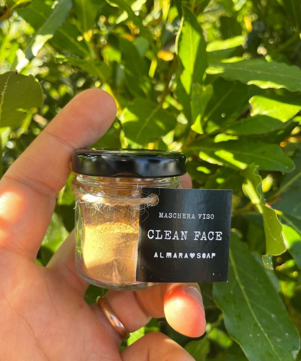 Maschera viso in polvere Argilla Verde e Curcuma - Almara Soap
