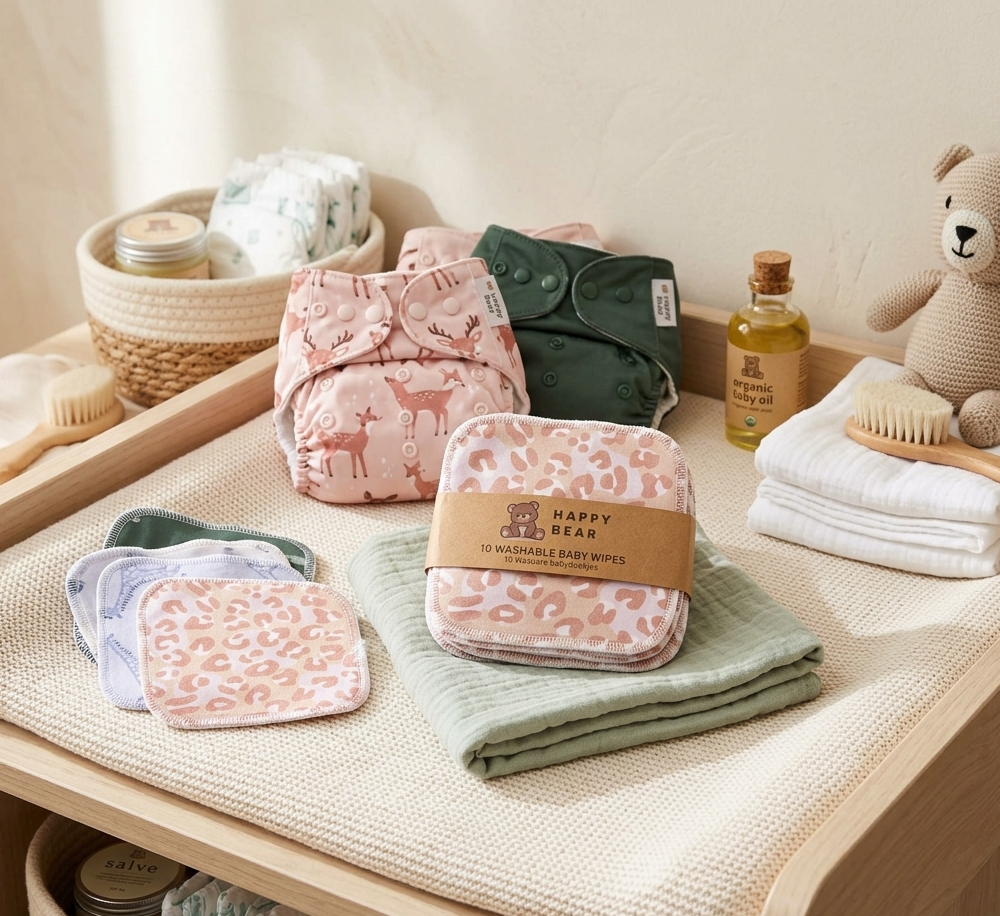 Salviette lavabili in bambù e cotone - 10 pezzi