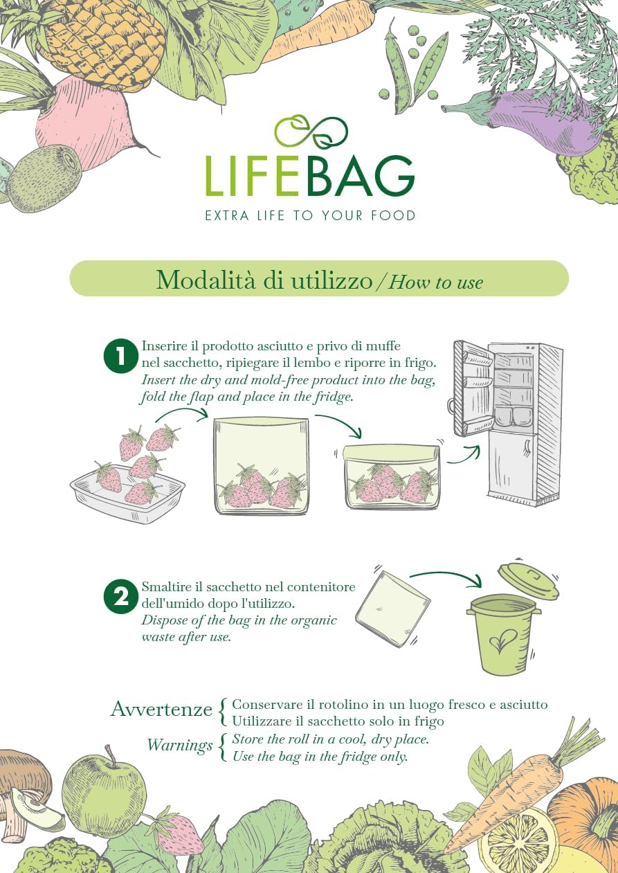 Sacchetto salva freschezza naturale e riutilizzabile - LifeBag - immagine 3