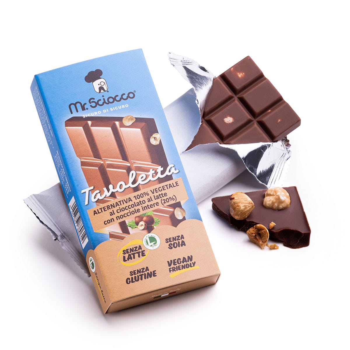 Tavoletta al cioccolato con nocciole intere